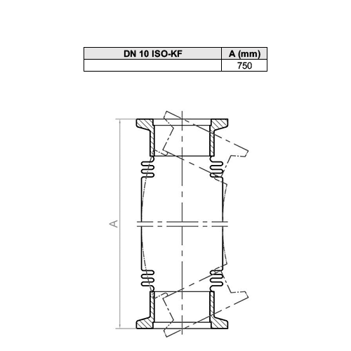 Tubo Metálico Flexivel ISO-KF