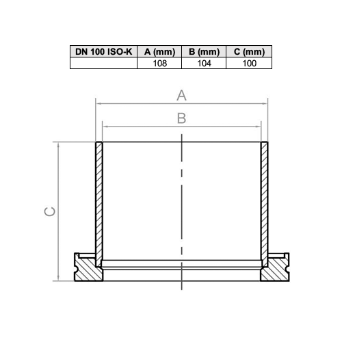 Flange com Tubo ISO-K