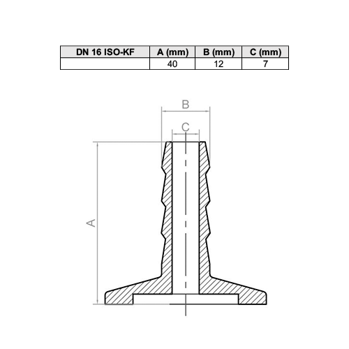Adaptador para tubo KF