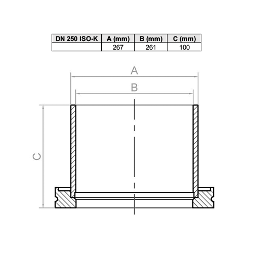 Flange com Tubo ISO-K