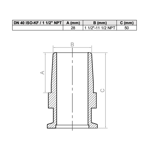 Adaptador ISO-KF / NPT Macho