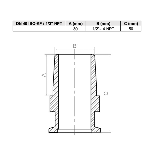 Adaptador ISO-KF / NPT Macho