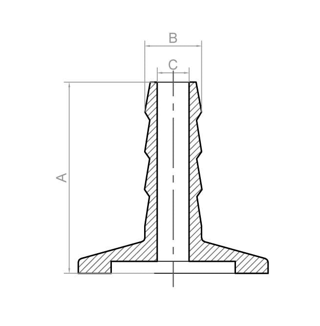 Adaptador para tubo KF